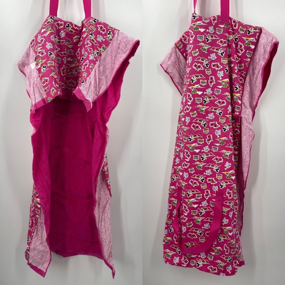 DISNEY STORE Beach Towel with Attached Bag Tote Minnie Mouse Pink Zipper Travel - Picture 3 of 12